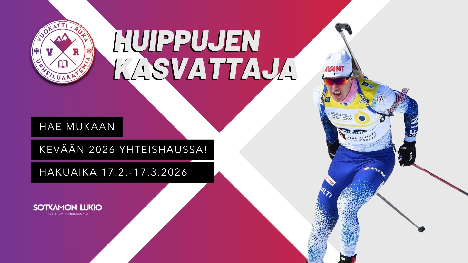 Ampumahiihdon toisen asteen haku 17.2.-17.3.2026