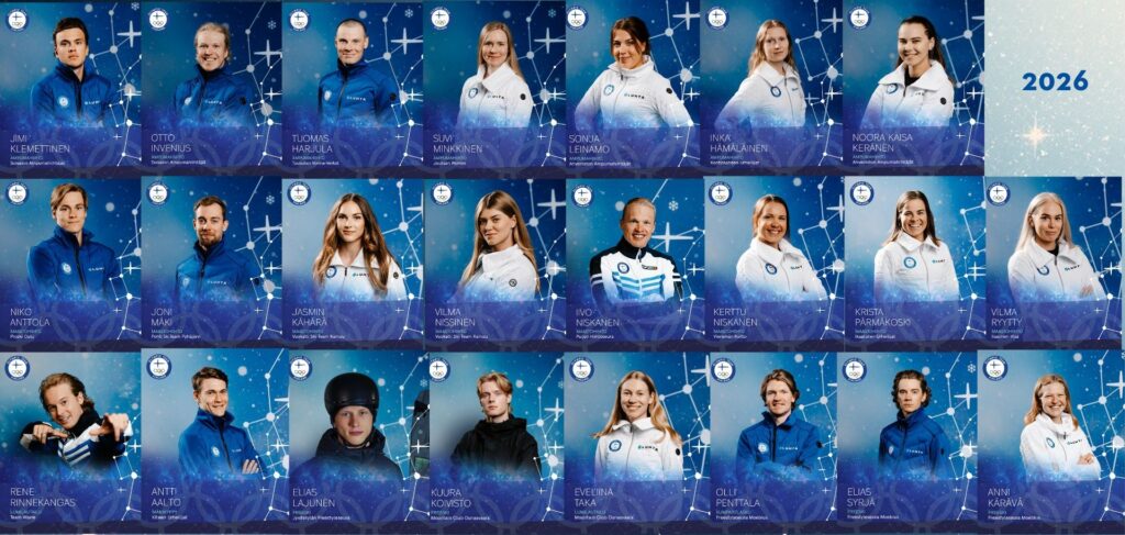 Urheilijat jotka ovat VRUA:n kasvatteja ja valittu Milano-Cortinan olympialaisiin.